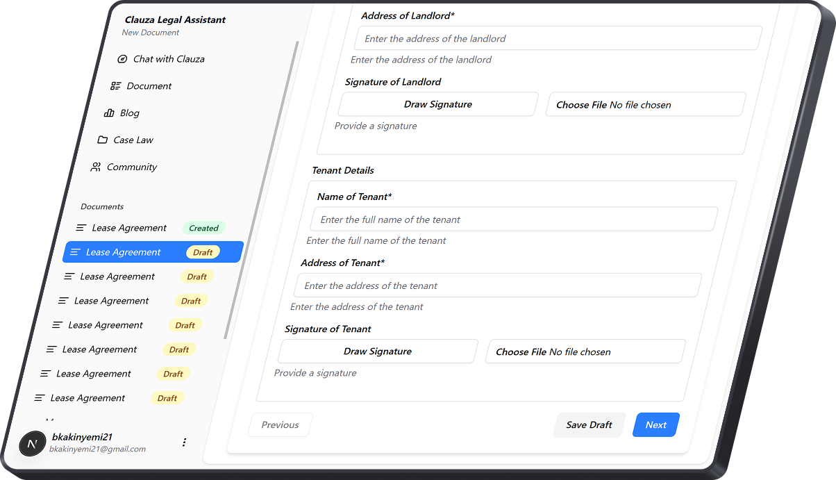 customize and generate legal documents demo